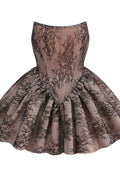 Elizabeth Strapless Lace Puff Dress | Dress In Beauty