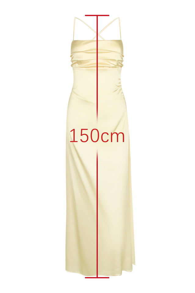 Blaise Yellow Satin Maxi Dress | Dress In Beauty