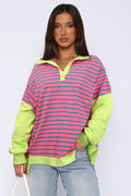 Striped Patchwork Sweatshirt | Dress In Beauty