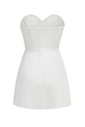 Ecru Sweetheart Neckline Detailed Mini Dress | Dress In Beauty