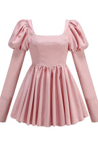 Puff Sleeve Crystal Corset Mini Dress - View 9 | WEUXS