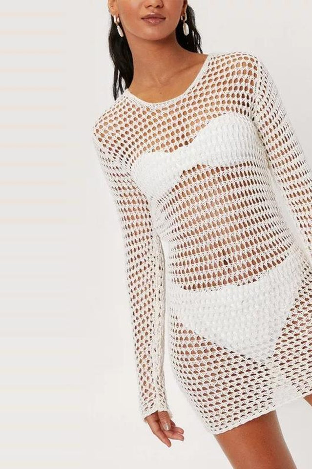 Crochet Low Back Beach Cover Up Dress | Dress In Beauty