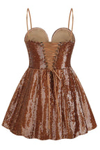 Floral Sequin A-Line Corset Dress - View 8 | WEUXS