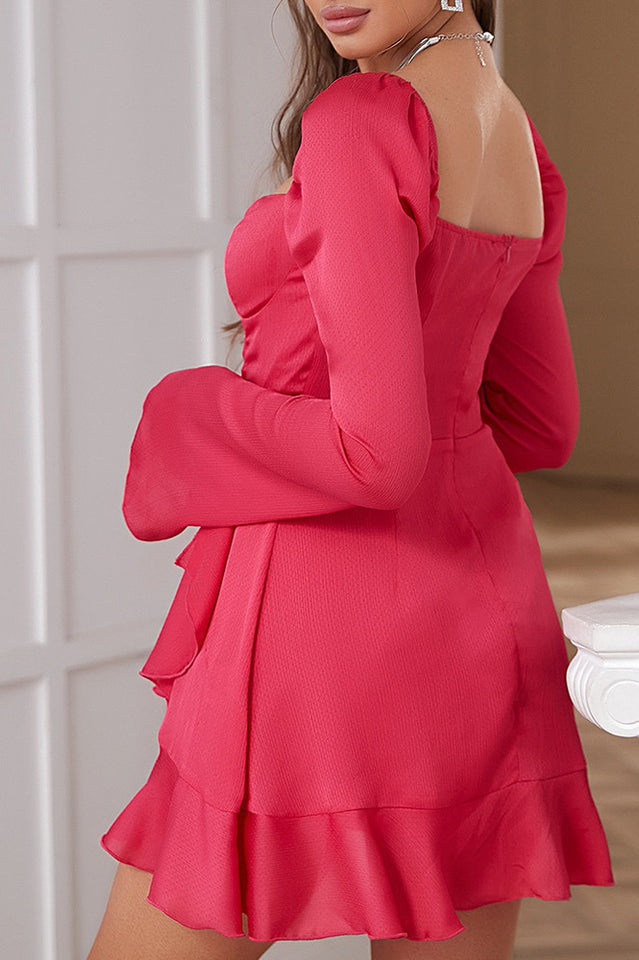 High Waist Bishop Sleeve Solid Dress | Dress In Beauty