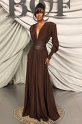 Rosey Tan Maxi Dress With Waist Belt | Dress In Beauty