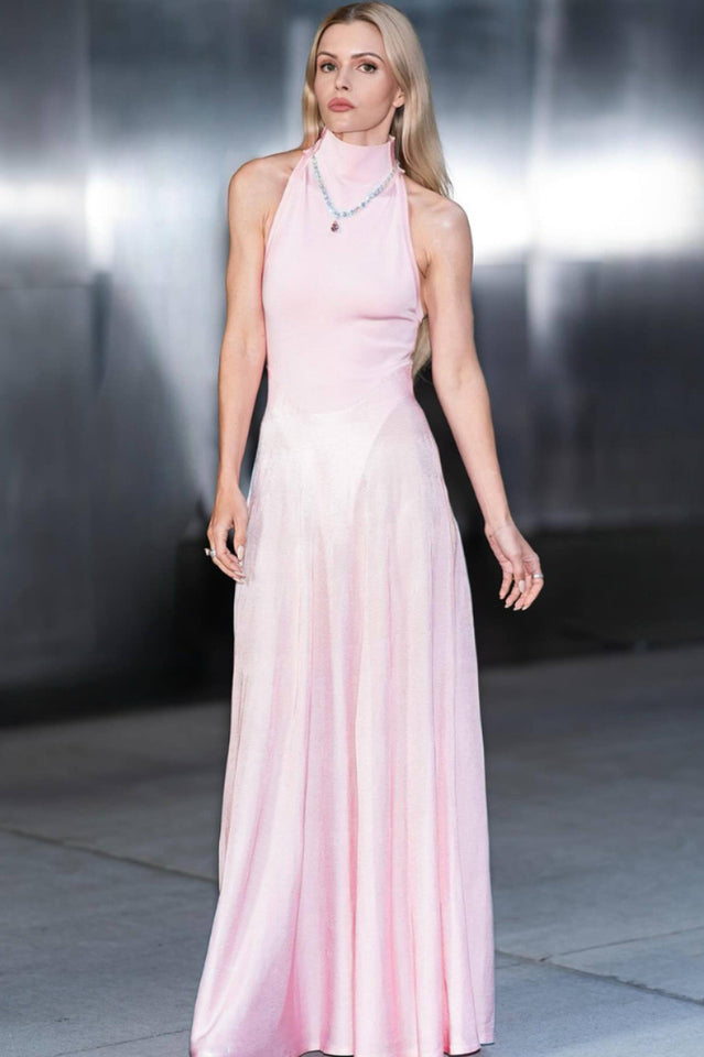 Halter Sheer Flared Dress | Dress In Beauty