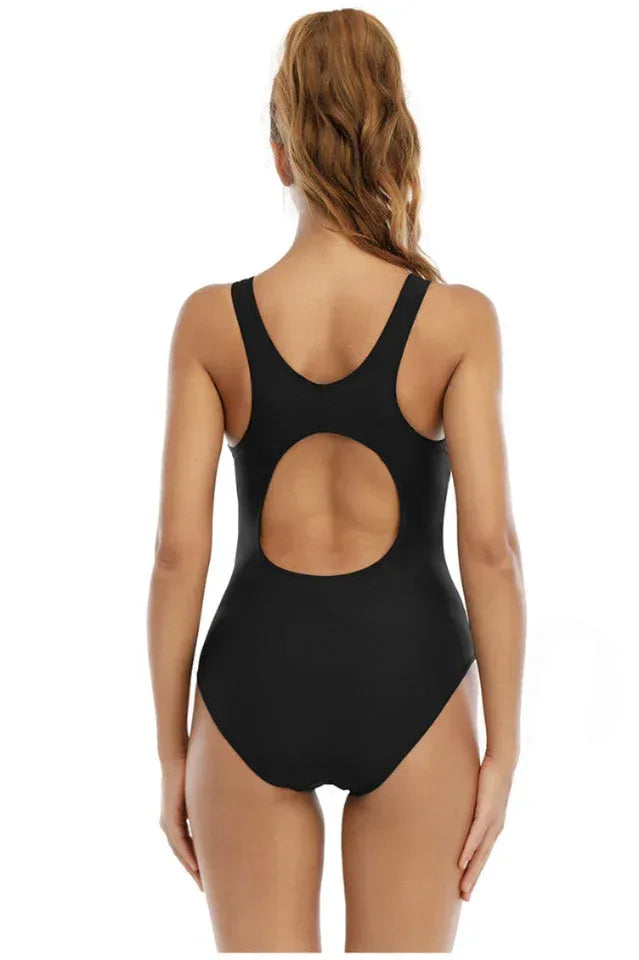 Athletic One Piece Swimsuit with Open Back Secondary image
