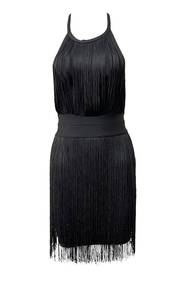 Halter Neck Backless Fringed Mini Dress | Dress In Beauty