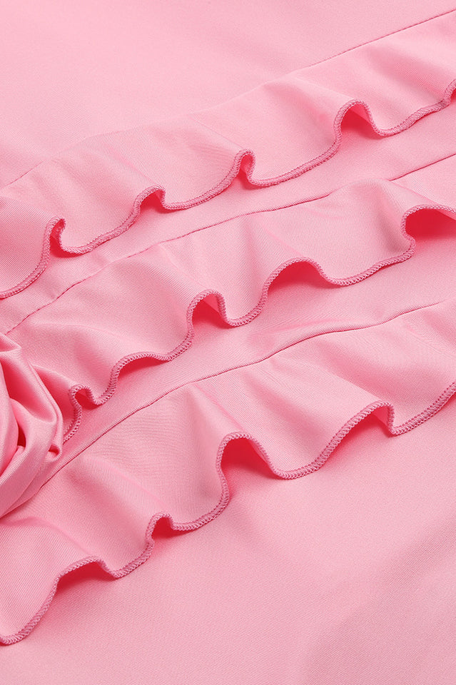 Rose-Detail Ruffled Mini Dress | Dress In Beauty