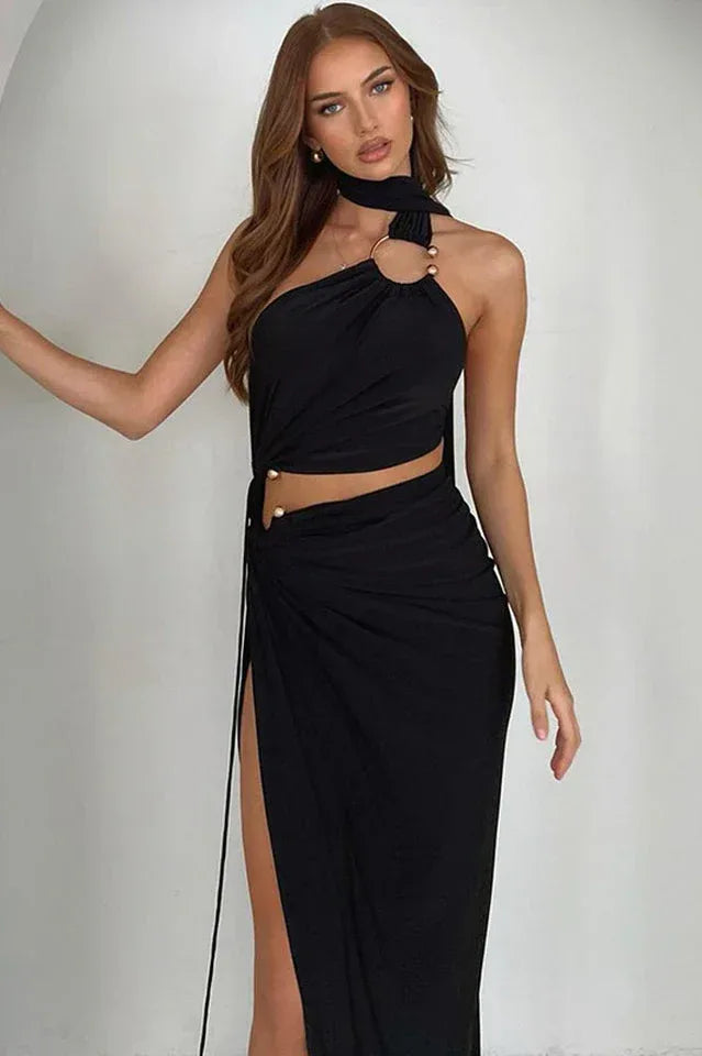 Asymmetrical Cut Out Maxi Dress - View 9 | WEUXS