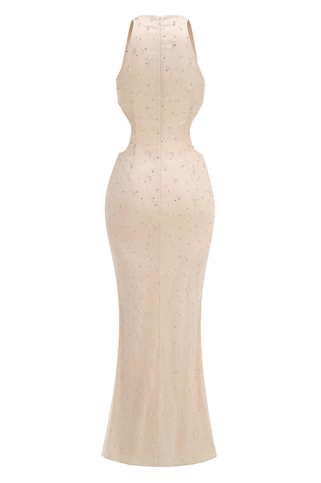 Pearl Crystal Side Cut Out Maxi Dress | Dress In Beauty