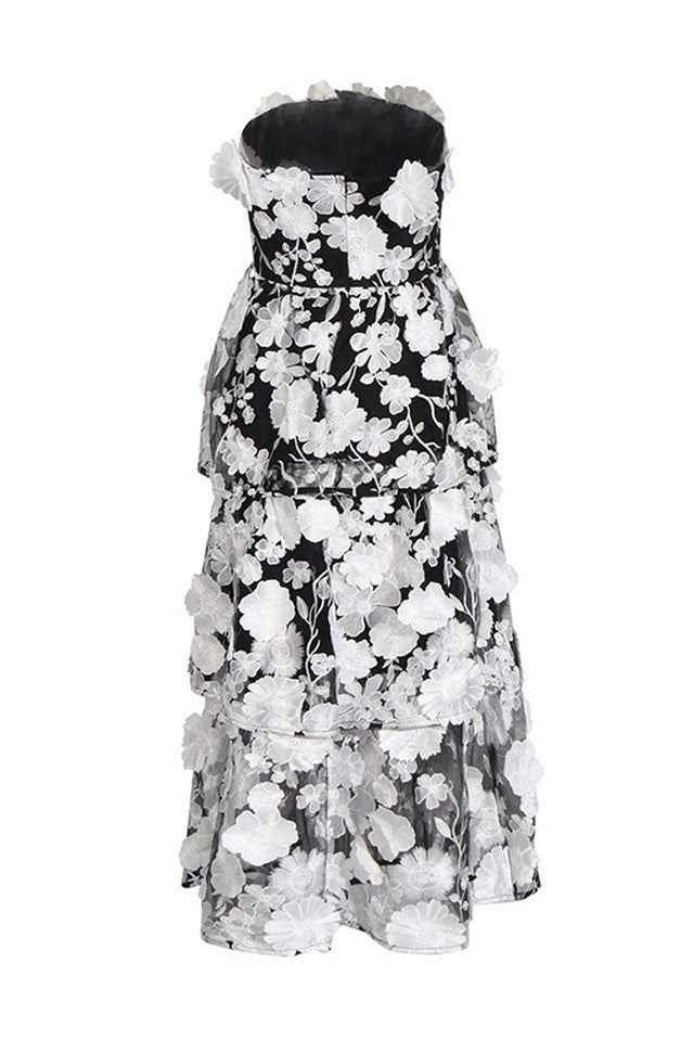 Selene Maxi Tiered 3D Dress | Dress In Beauty