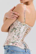 Floral Ribbon Print Corset Top | Dress In Beauty