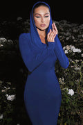 Solid Hooded Bodycon Maxi Dress | Dress In Beauty