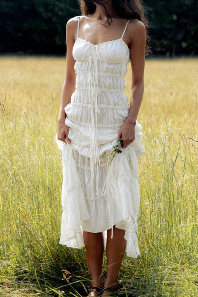 Ruffle Tunnel Gown in Cloud | Dress In Beauty