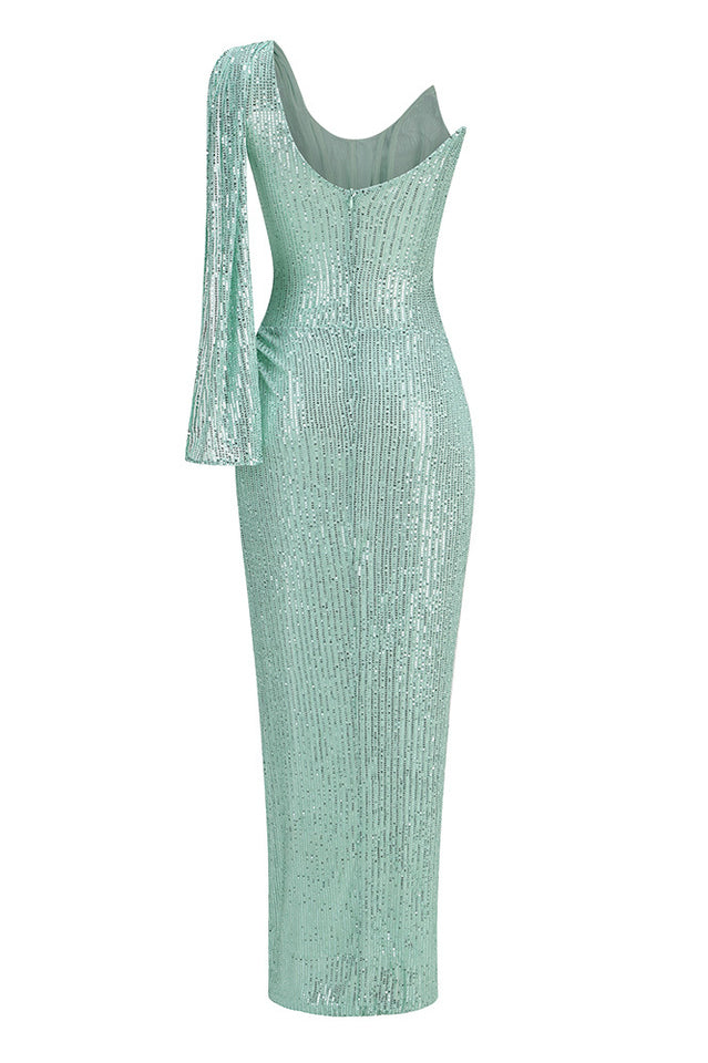 One Shoulder Slit Maxi Dress | Dress In Beauty