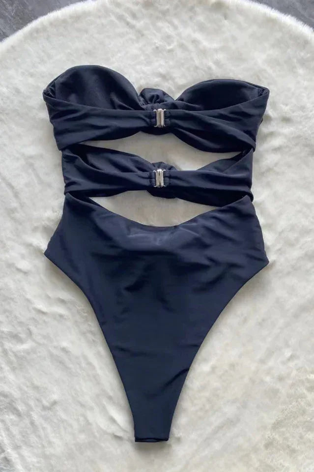 Triple Knot Bandeau One Piece Swimsuit - View 10 | WEUXS