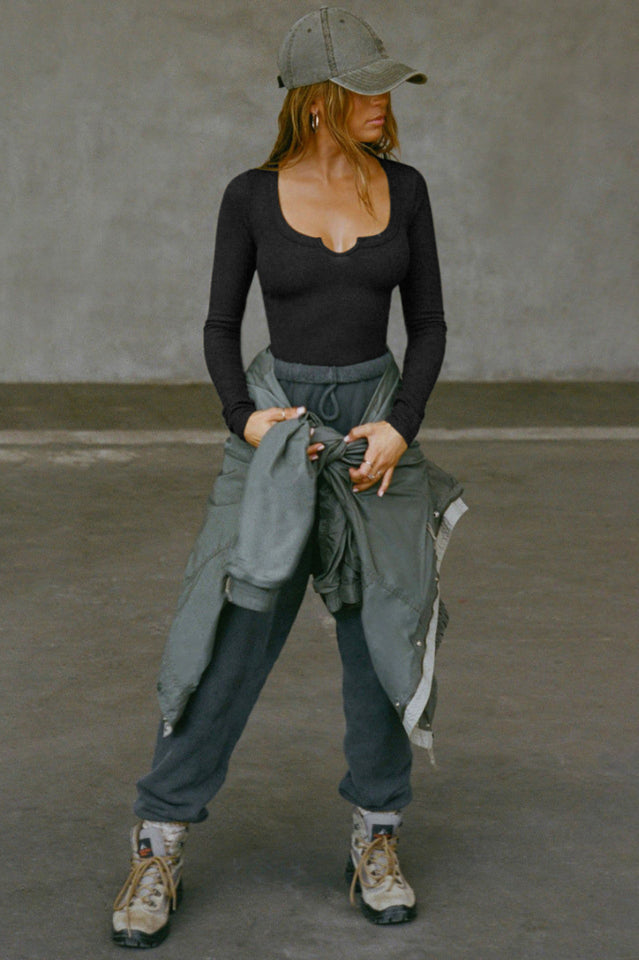 Henley Long Sleeve Top | Dress In Beauty