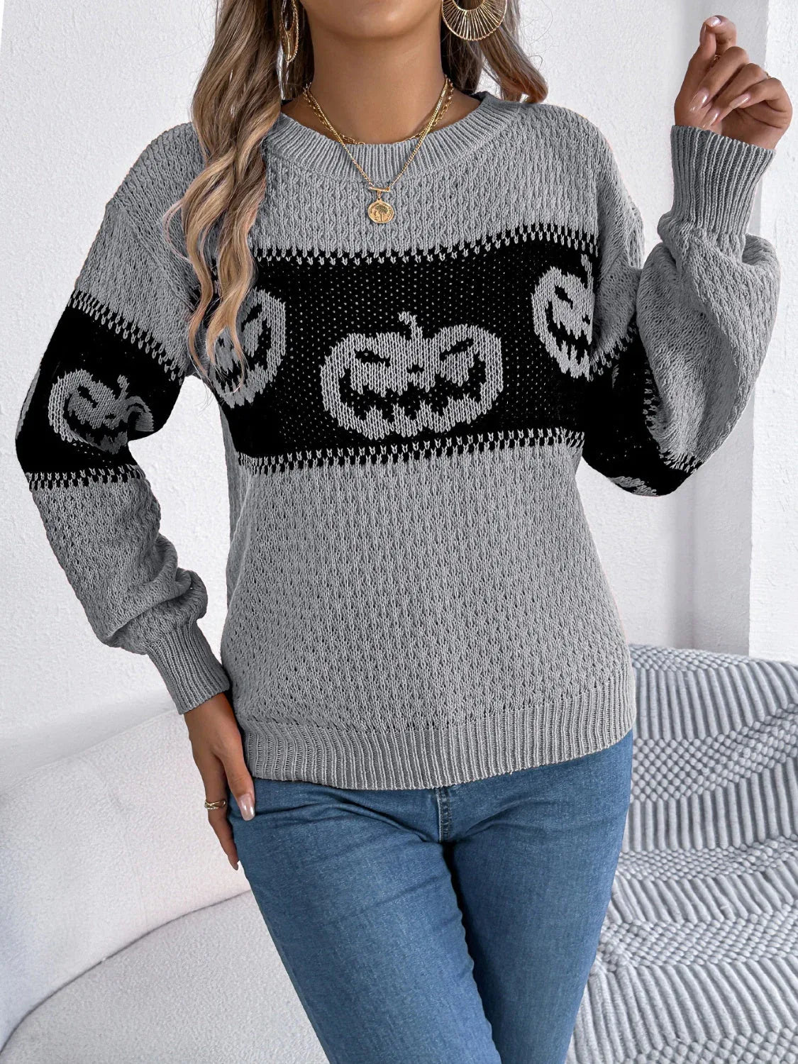 Festive Pumpkin Patch Knit Sweater - View 15 | WEUXS