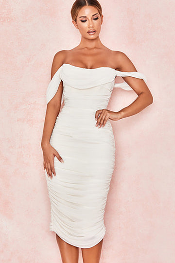 Off Shoulder Bodycon Dress - Dress In Beauty