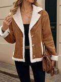 Vintage Warmth Faux Suede & Sherpa Lined Aviator Jacket - WEUXS