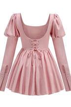 Puff Sleeve Crystal Corset Mini Dress - View 10 | WEUXS