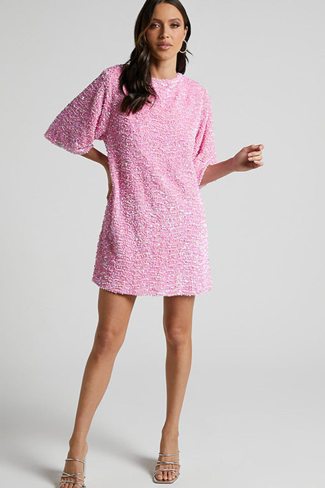 Velour Sequins Mini Dress | Dress In Beauty