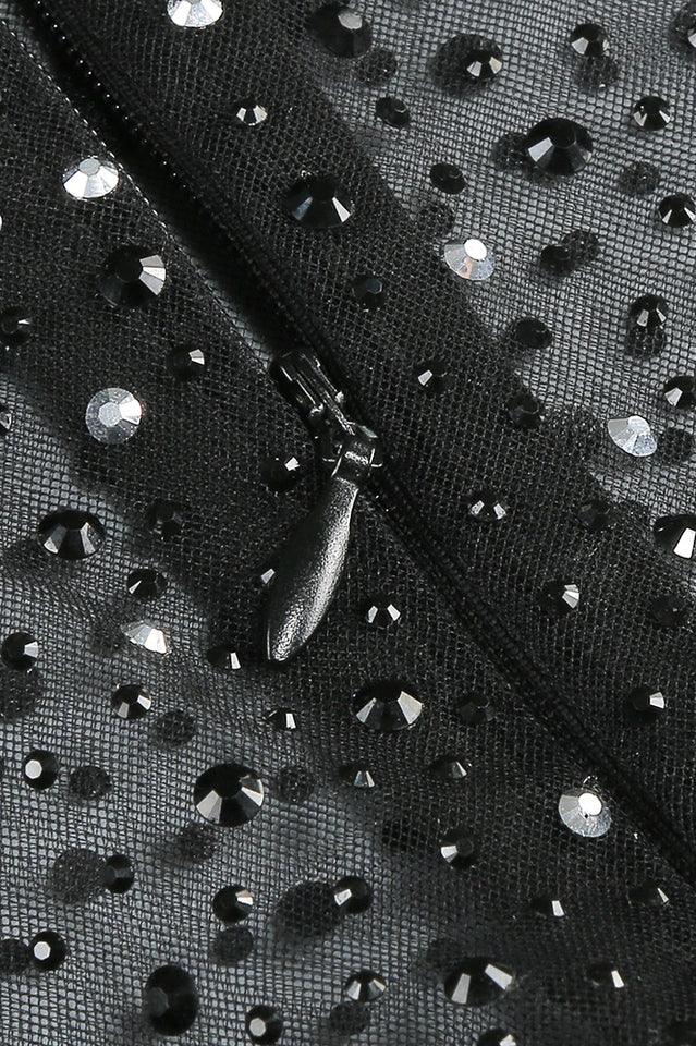 Embellished Mesh Mini Dress - View 8 | WEUXS