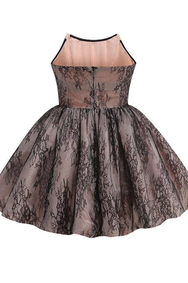 Elizabeth Strapless Lace Puff Dress | Dress In Beauty