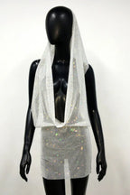 Sparkling Embellished Hooded Mini Dress - View 10 | WEUXS