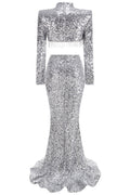 Crystal Sequin Two Piece Maxi Dress | Dress In Beauty