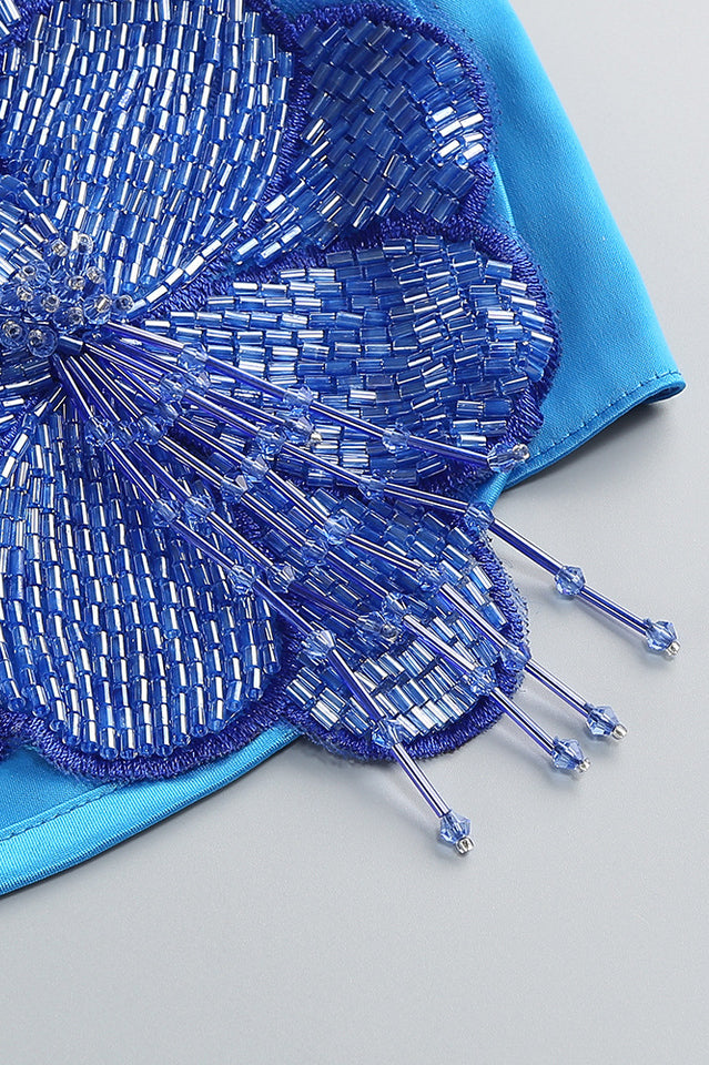 Beaded Applique Lace Up Midi Dress | Dress In Beauty