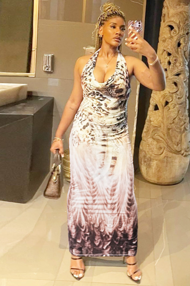 Lace Up V Neck Backless Maxi Dress | Dress In Beauty