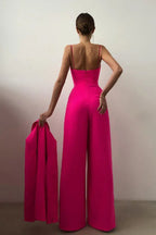 Women's Satin Wide Leg Jumpsuit - View 14 | WEUXS