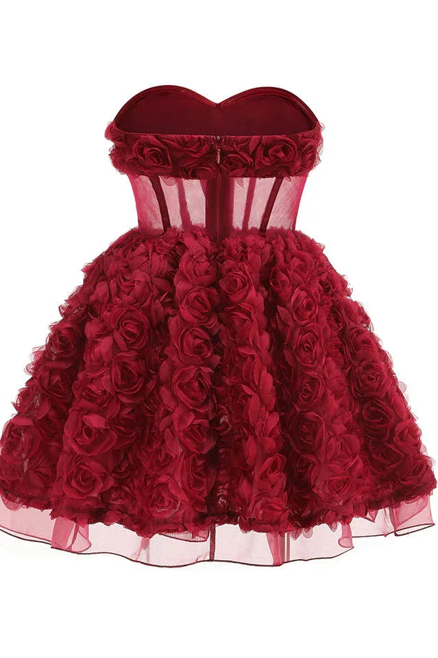 Floral A-Line Corset Dress - View 7 | WEUXS