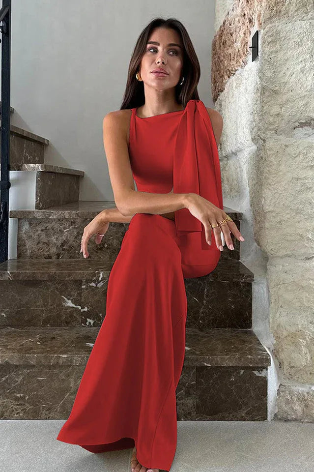 Asymmetrical Neckline Maxi Dress - View 14 | WEUXS