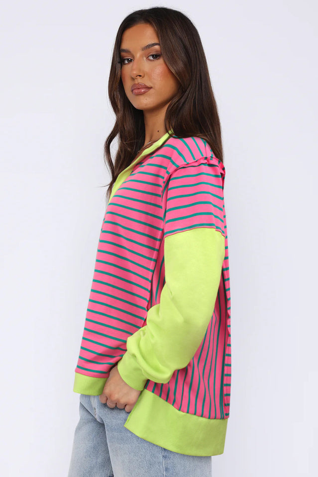 Striped Patchwork Sweatshirt | Dress In Beauty
