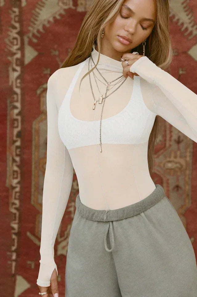 Exposed Seams Long Sleeve Top - WEUXS