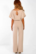 Wide Leg Jumpsuit with Tie Waist - View 9 | WEUXS