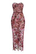 Kamames Strapless Floral Sequined Maxi Dress | Dress In Beauty