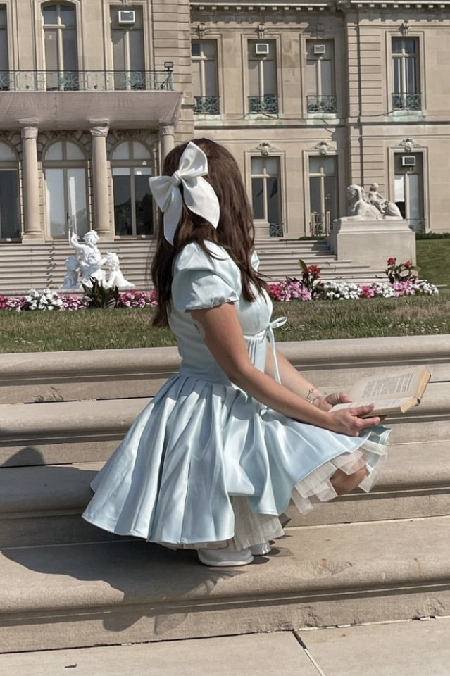 Imani Delicate Satin Pleated Mini Dress | Dress In Beauty