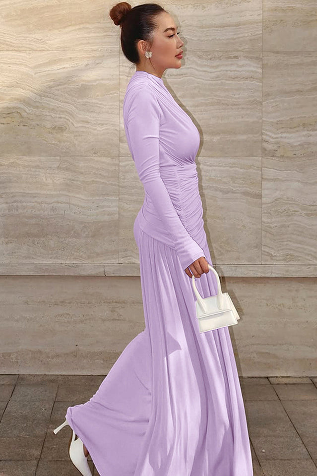 Casey Asymmetric Ruched Bodice Maxi Dress | Dress In Beauty