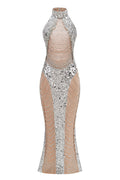 Halterneck Sequin Crystal Embellished Gown | Dress In Beauty