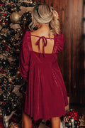 Velvet Square Neck Babydoll Dress | Dress In Beauty