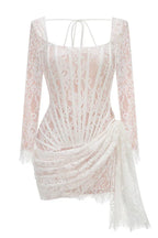 Lace Square Neck Mini Dress - View 9 | WEUXS
