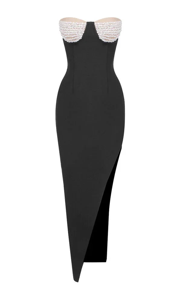 Baroque Pearl Chest Cup Dress - WEUXS