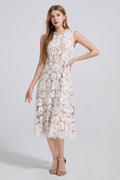 Ariana Floral Lace Sleeveless Midi Dress | Dress In Beauty