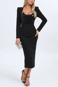 Melissa Long Sleeve Sequin Midi Dress | Dress In Beauty