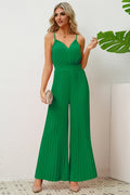 V Neck Pleated Jumpsuit | Dress In Beauty