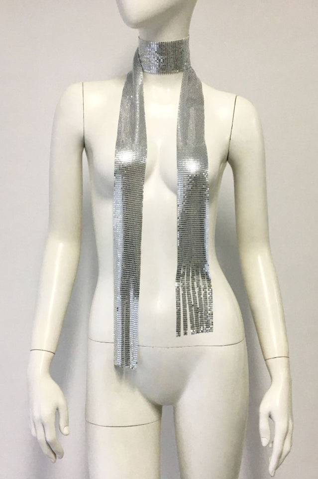 Tassel Metal Neck Tie Scarf | Dress In Beauty